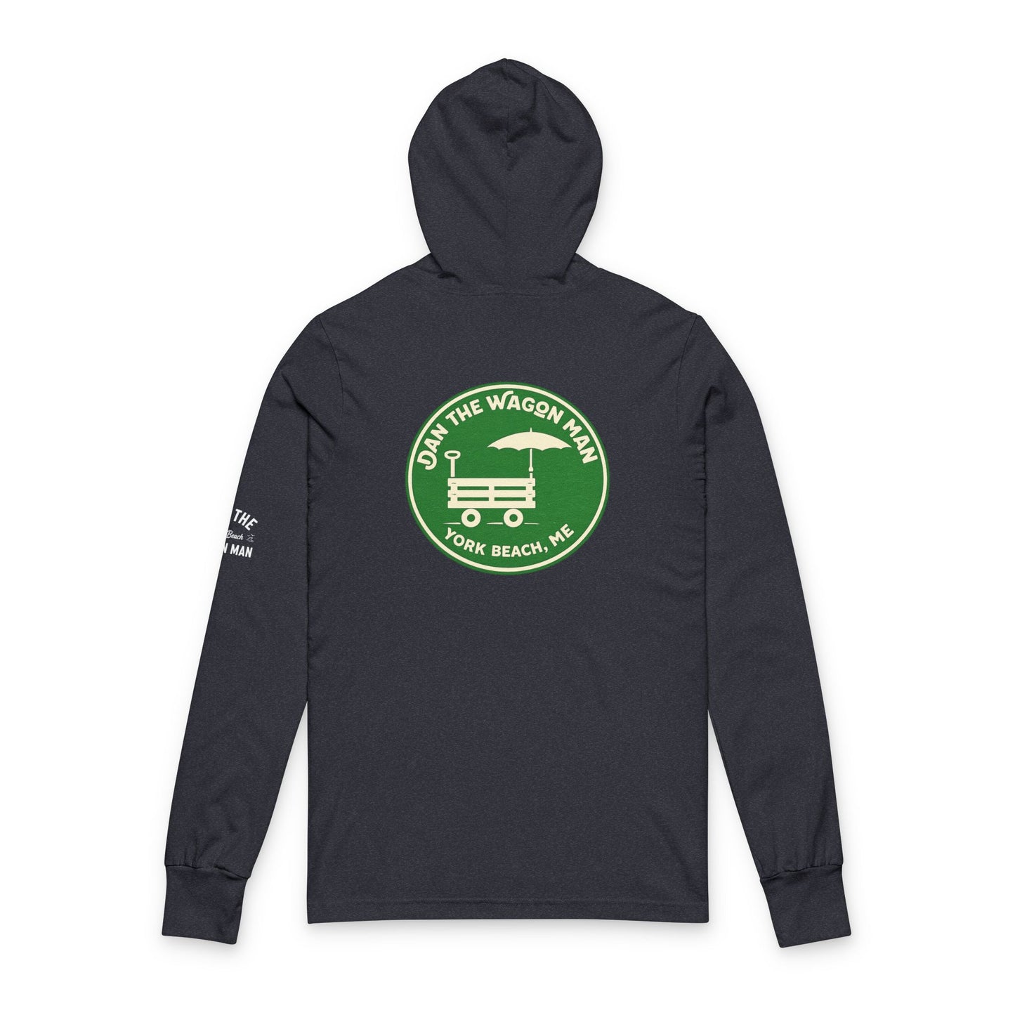 Hooded Long Sleeve Tee — "On The Wagon Man" Fork Beach, ME Logo
