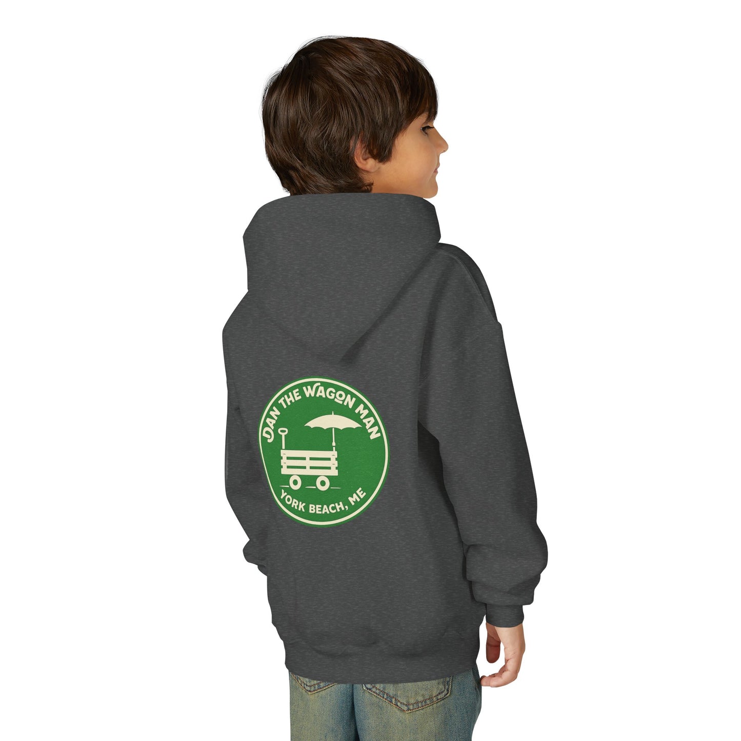 Youth Hoodie - 'Join the Wagon Man' York Beach, ME Logo Pullover
