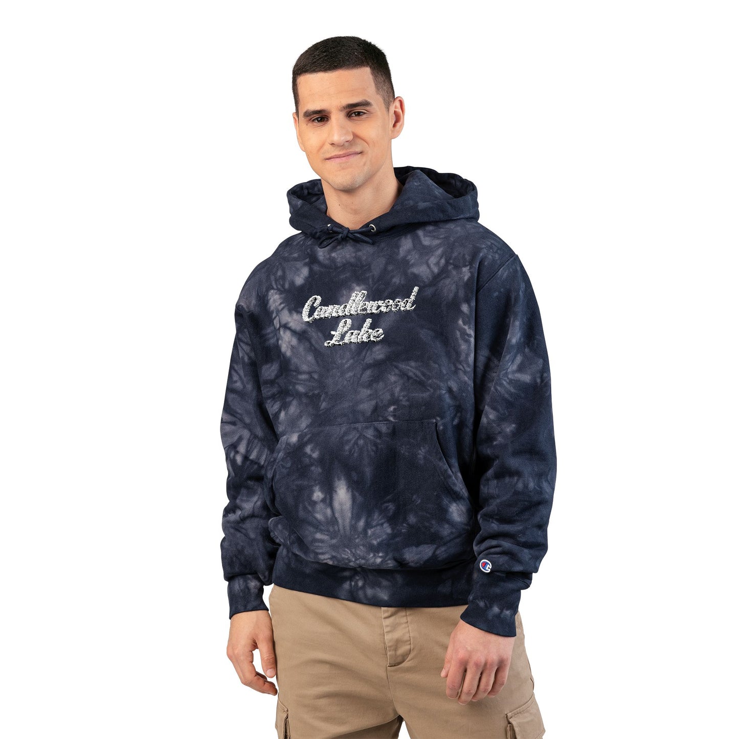 Unisex Tie-Dye Hoodie with Embroidery, Cozy Hoodie, Casual Wear, Perfect Gift, Festival Apparel, Lakeside Style