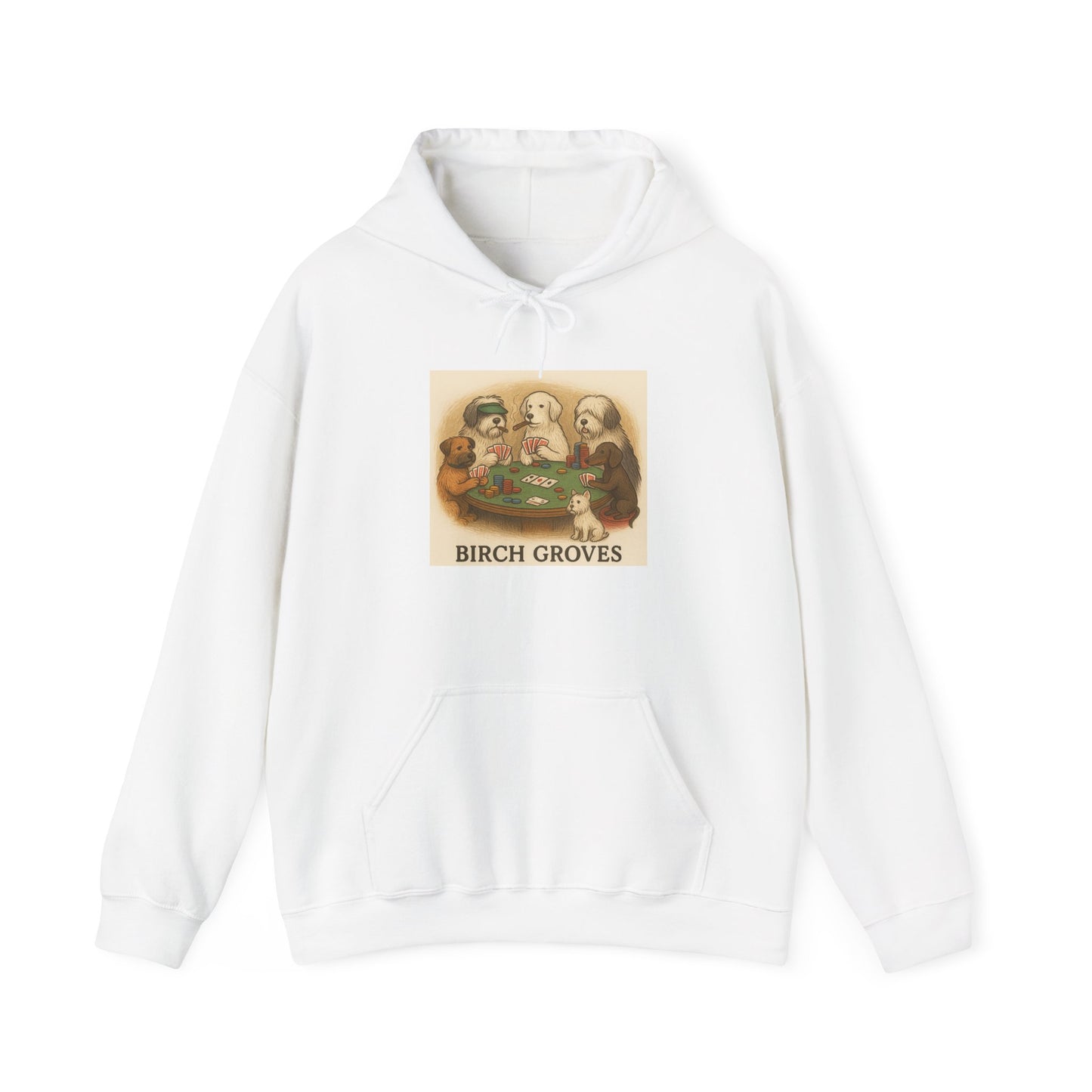 Birch Groves Poker Dogs Hoodie — Vintage Playing Dogs Graphic Sweatshirt