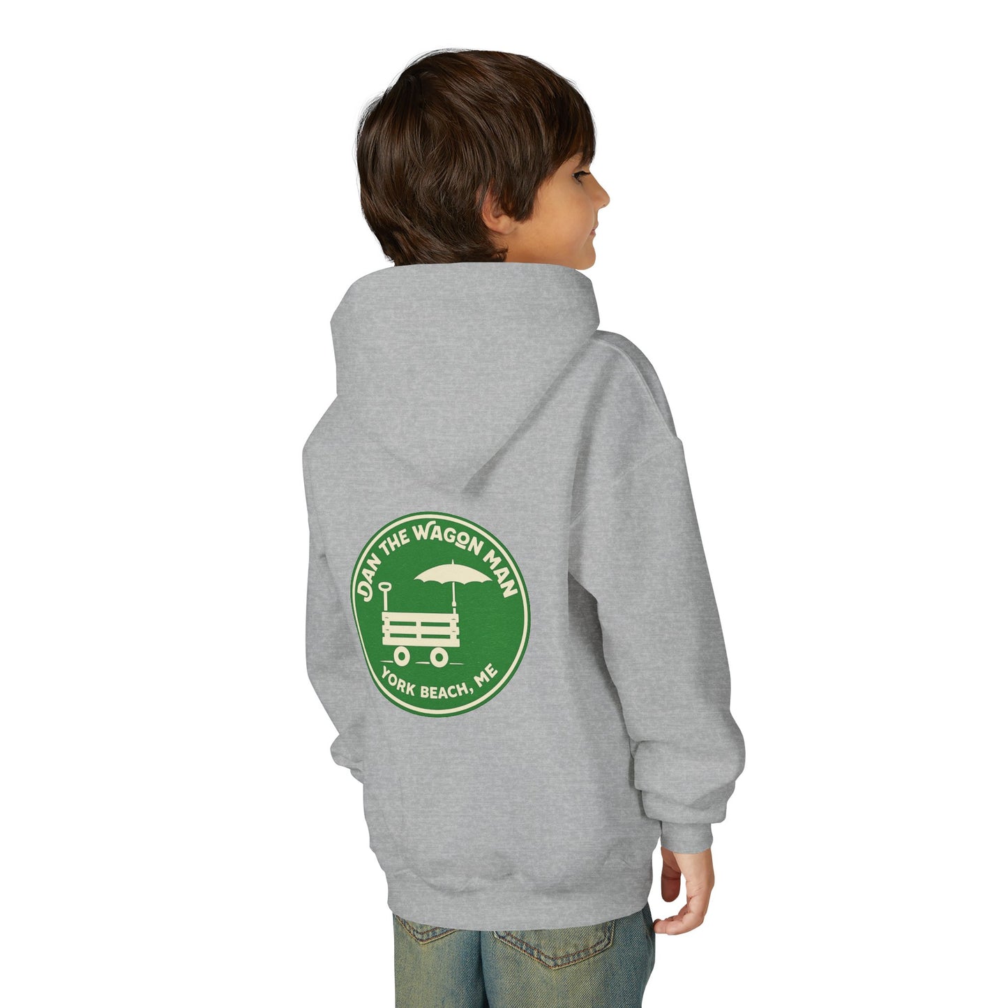 Youth Hoodie - 'Join the Wagon Man' York Beach, ME Logo Pullover
