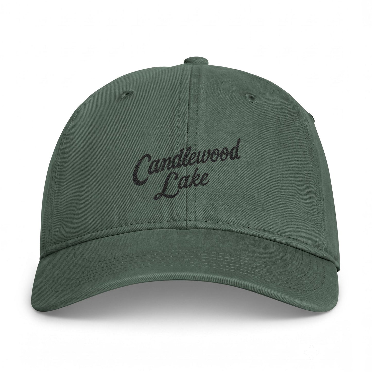 Candlewood Lake Embroidered Baseball Cap — Coastal Washed Casual Hat