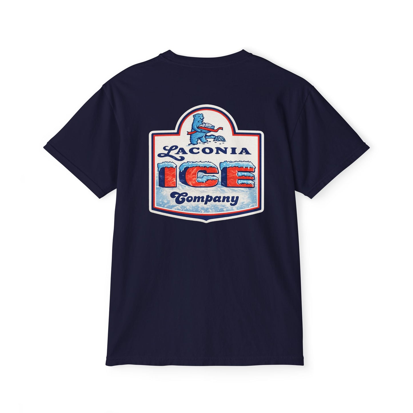 Laconia Ice Company Pocket T‑Shirt — Vintage Nautical Logo Tee