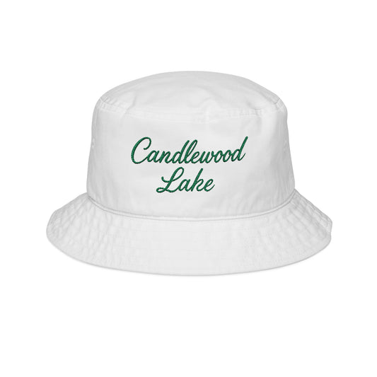 Candlewood Lake Embroidered Bucket Hat — Casual Lakefront Summer Cap