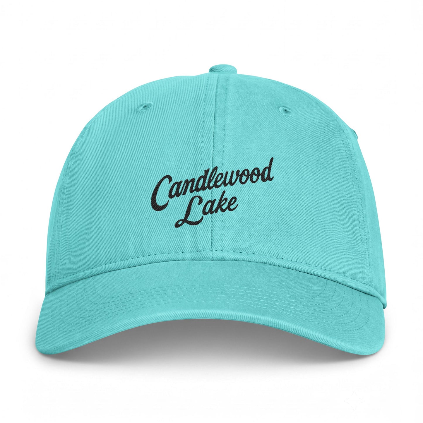 Candlewood Lake Embroidered Baseball Cap — Coastal Washed Casual Hat