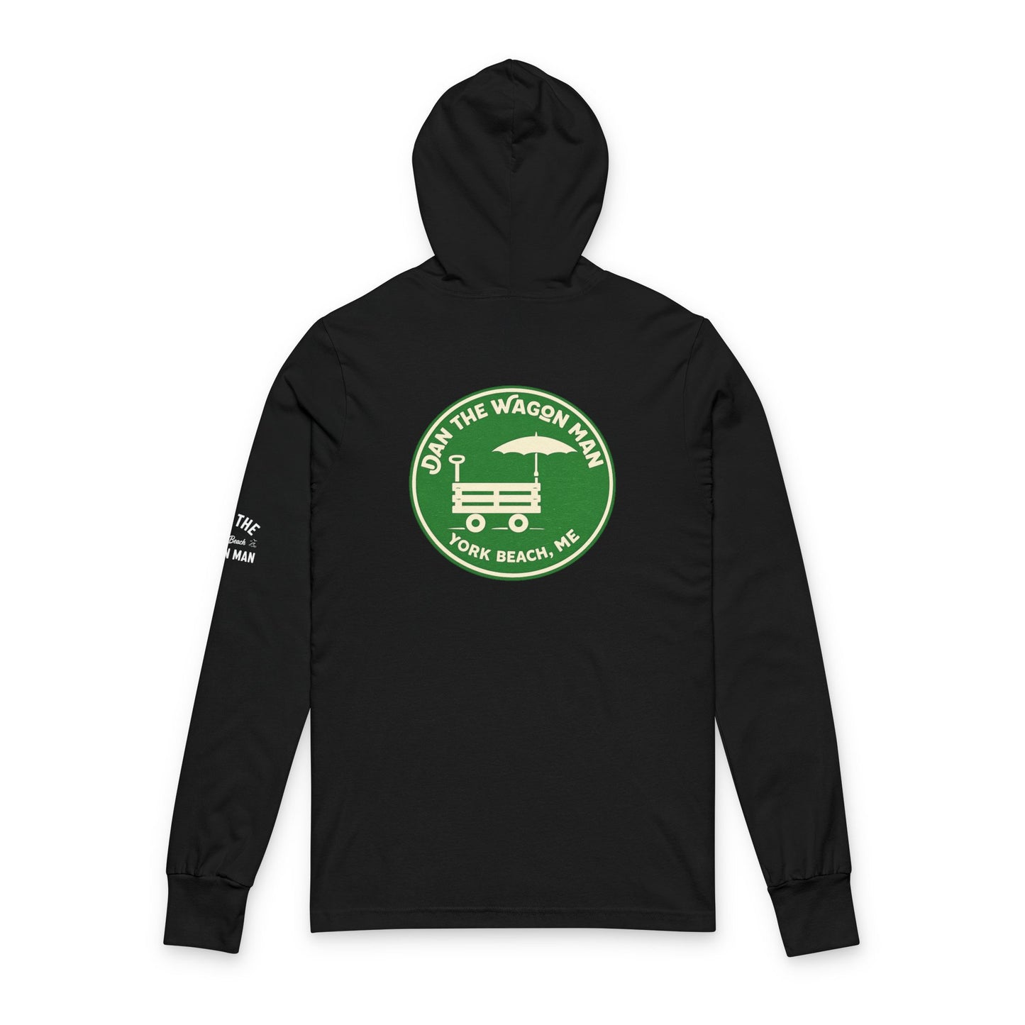 Hooded Long Sleeve Tee — "On The Wagon Man" Fork Beach, ME Logo