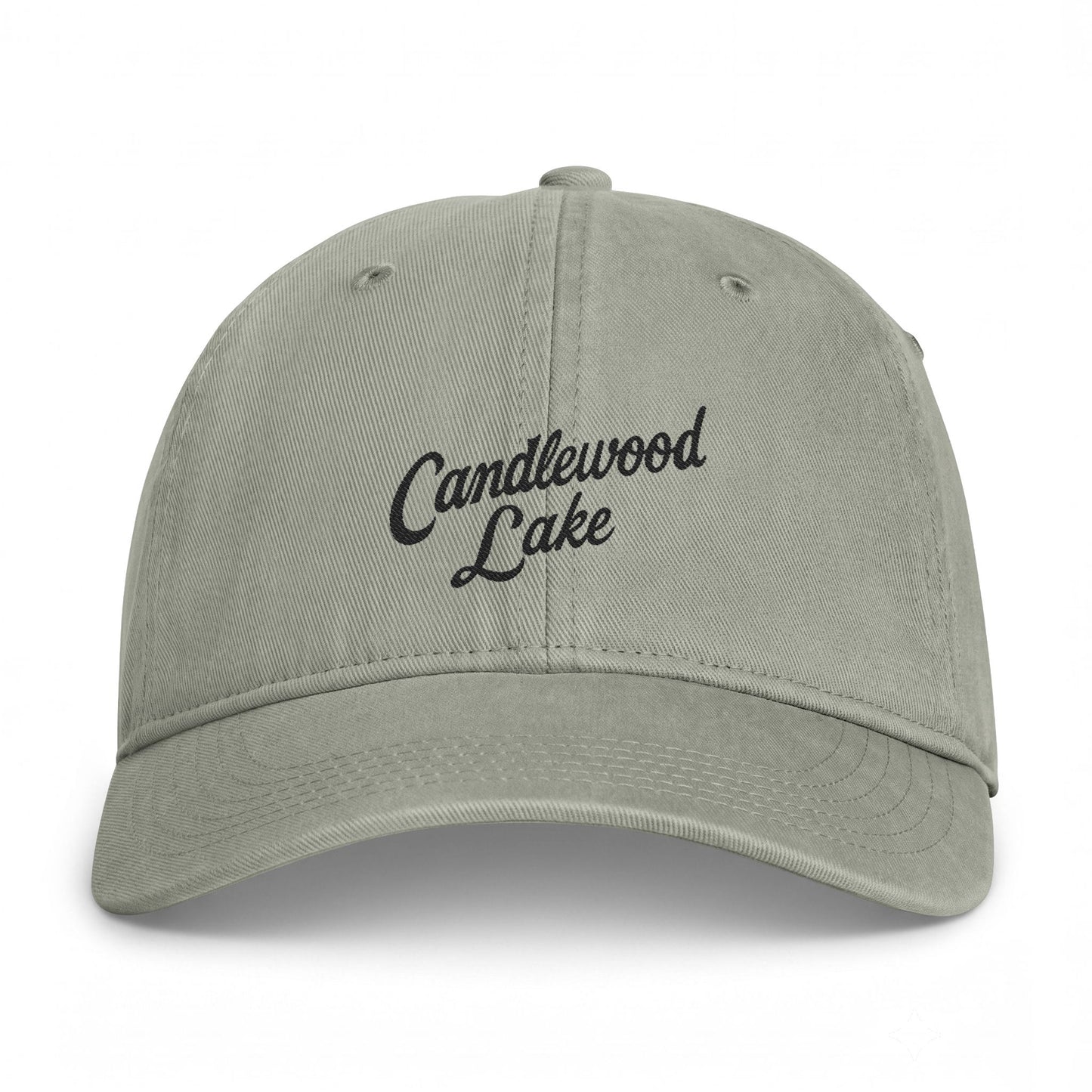 Candlewood Lake Embroidered Baseball Cap — Coastal Washed Casual Hat
