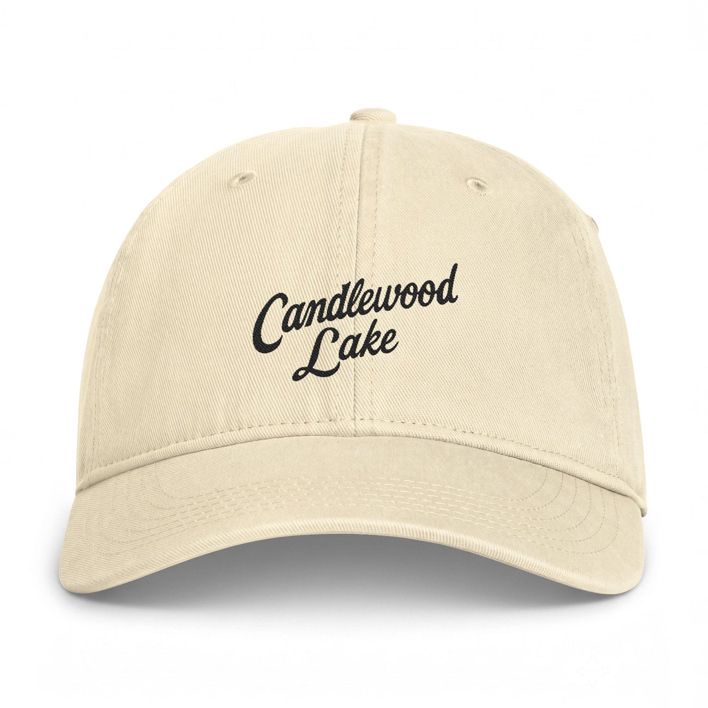 Candlewood Lake Embroidered Baseball Cap — Coastal Washed Casual Hat