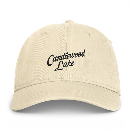 Candlewood Lake Embroidered Baseball Cap — Coastal Washed Casual Hat