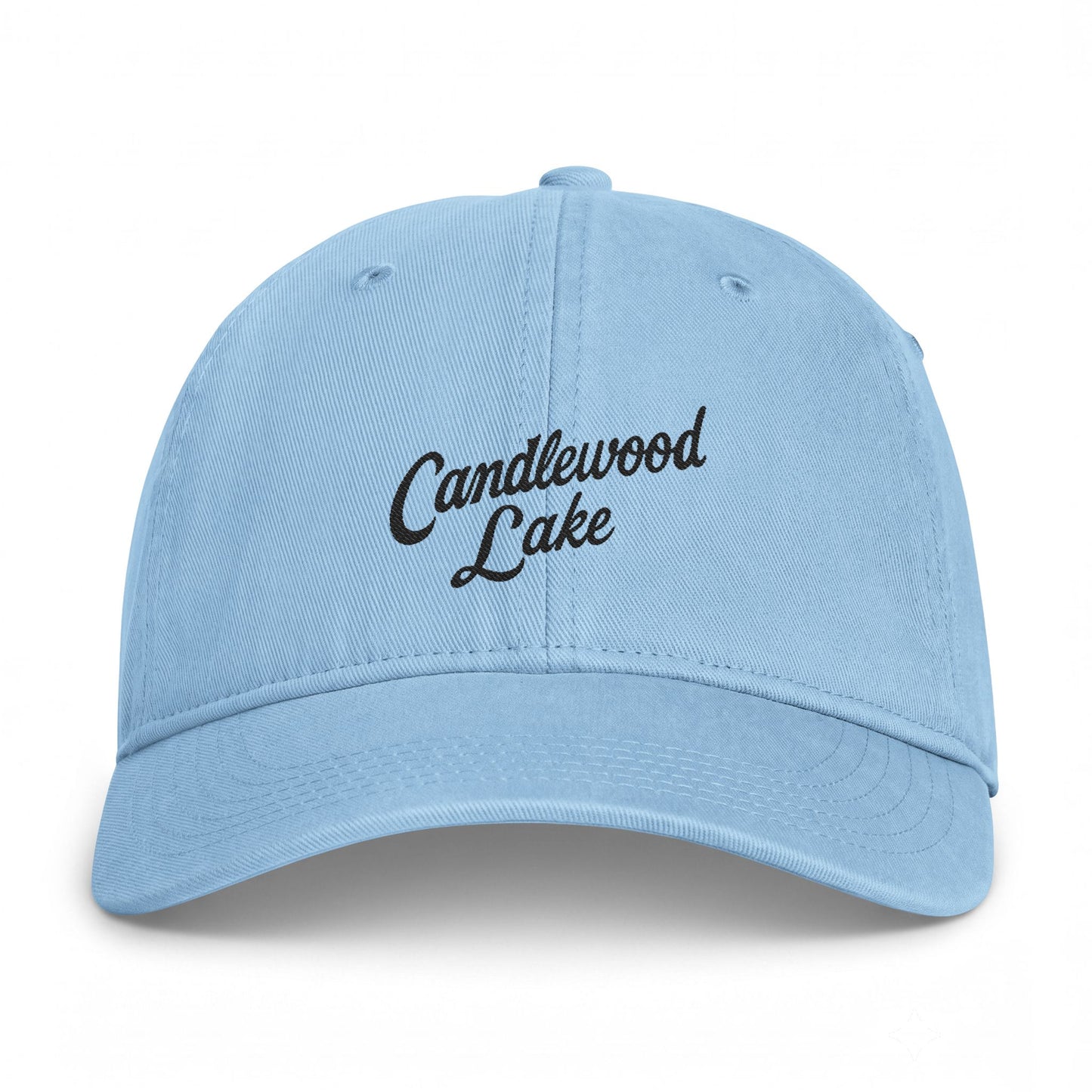 Candlewood Lake Embroidered Baseball Cap — Coastal Washed Casual Hat