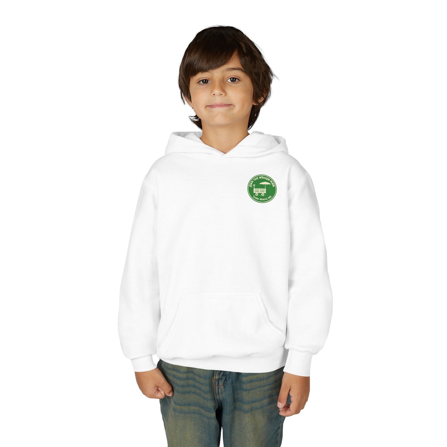 Youth Hoodie - 'Join the Wagon Man' York Beach, ME Logo Pullover