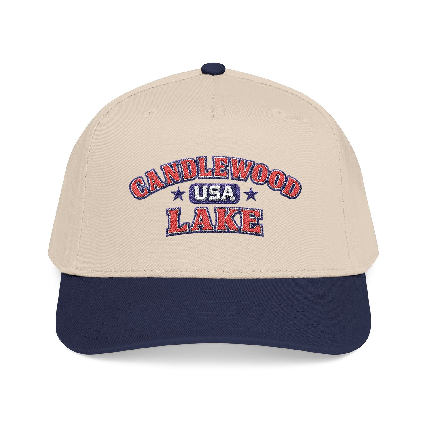 Candlewood Lake USA Baseball Cap — Retro Patriotic Lake Hat
