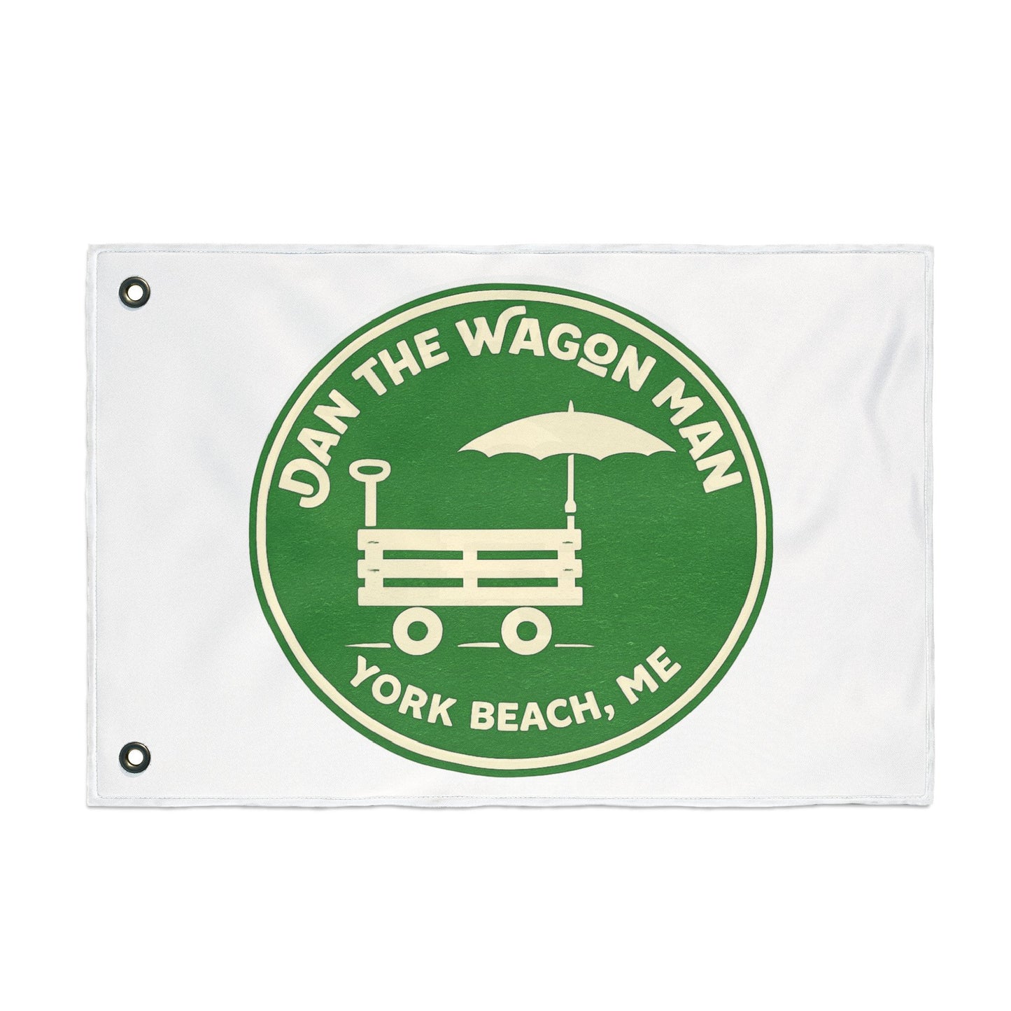 Double-Sided Flag — "Dan The Wagon Man" York Beach, ME Beach Flag