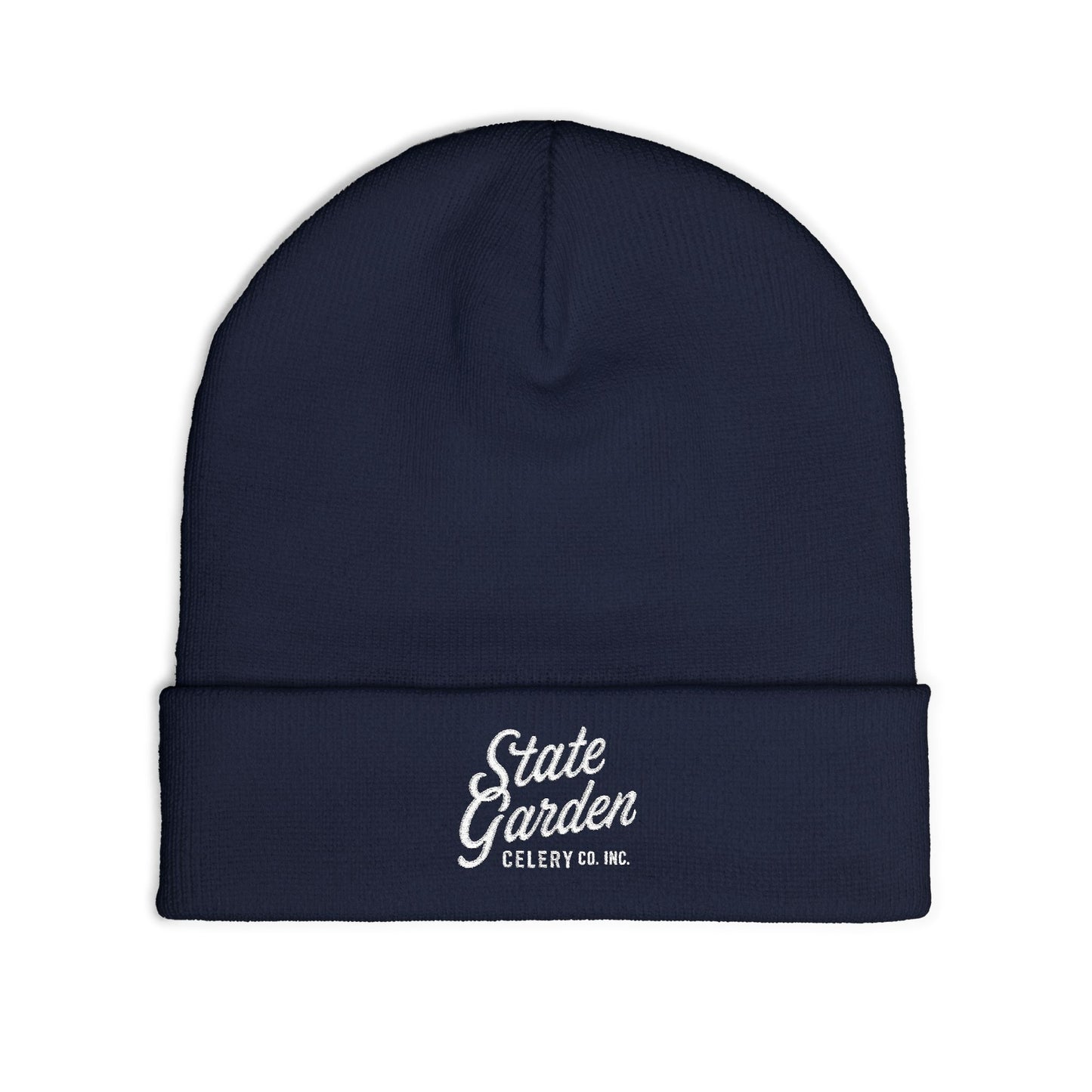 Embroidered 'State Garden' Knit Beanie – Cozy Winter Cuffed Hat