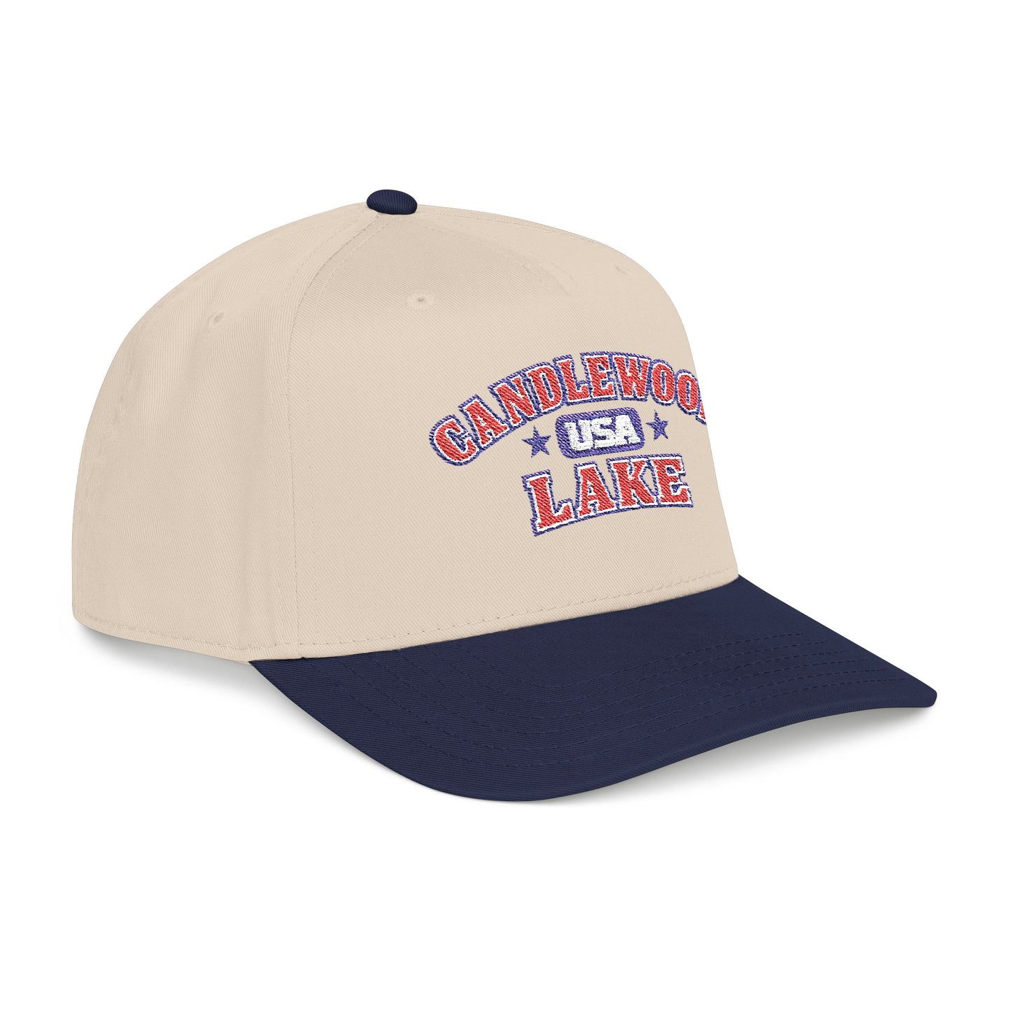 Candlewood Lake USA Baseball Cap — Retro Patriotic Lake Hat