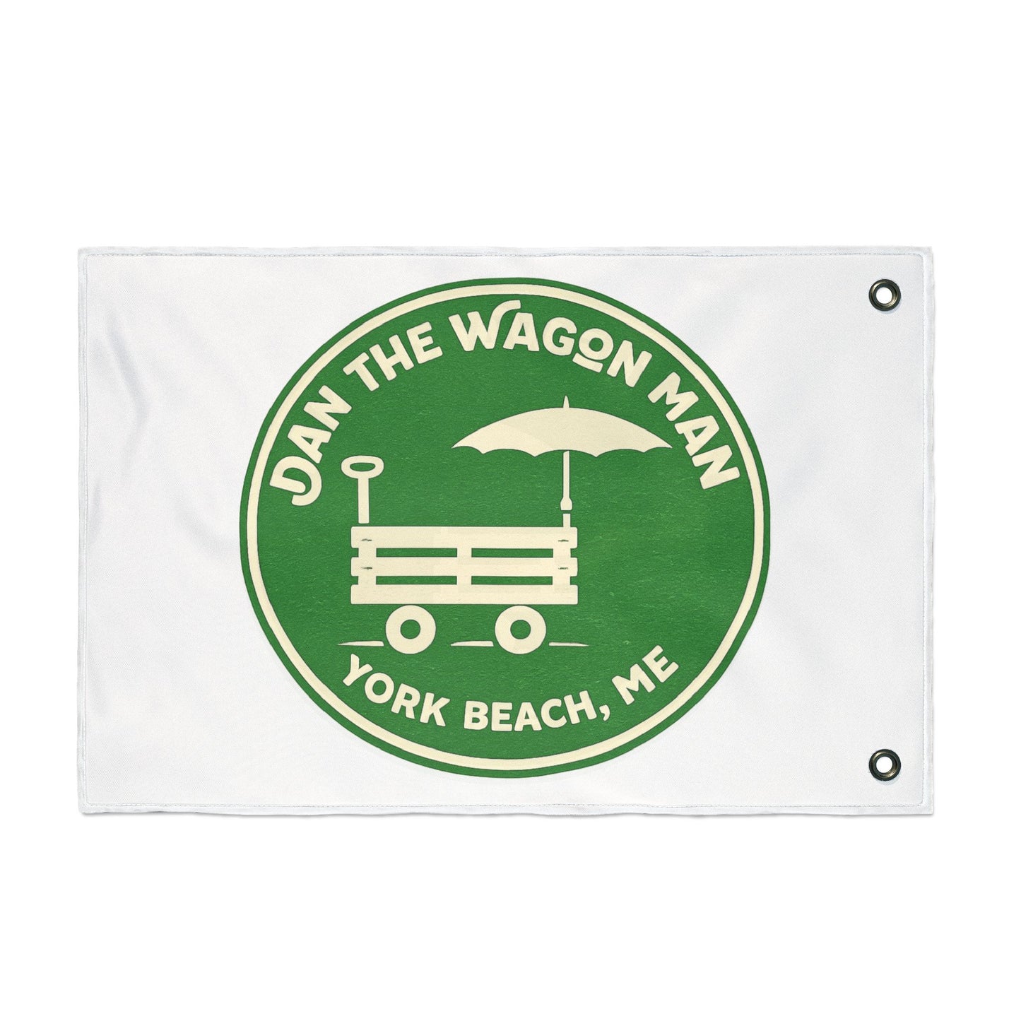 Double-Sided Flag — "Dan The Wagon Man" York Beach, ME Beach Flag