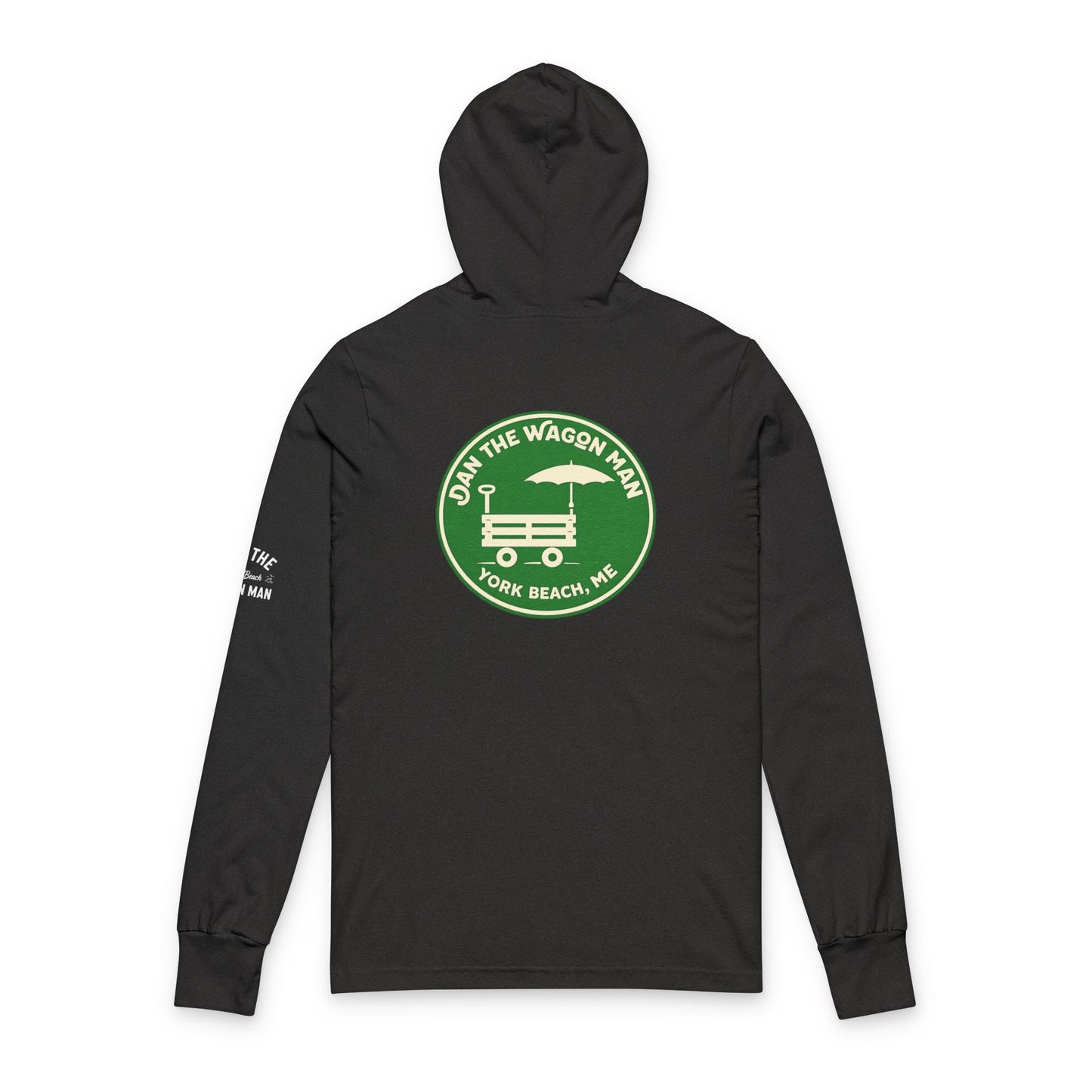 Hooded Long Sleeve Tee — "On The Wagon Man" Fork Beach, ME Logo
