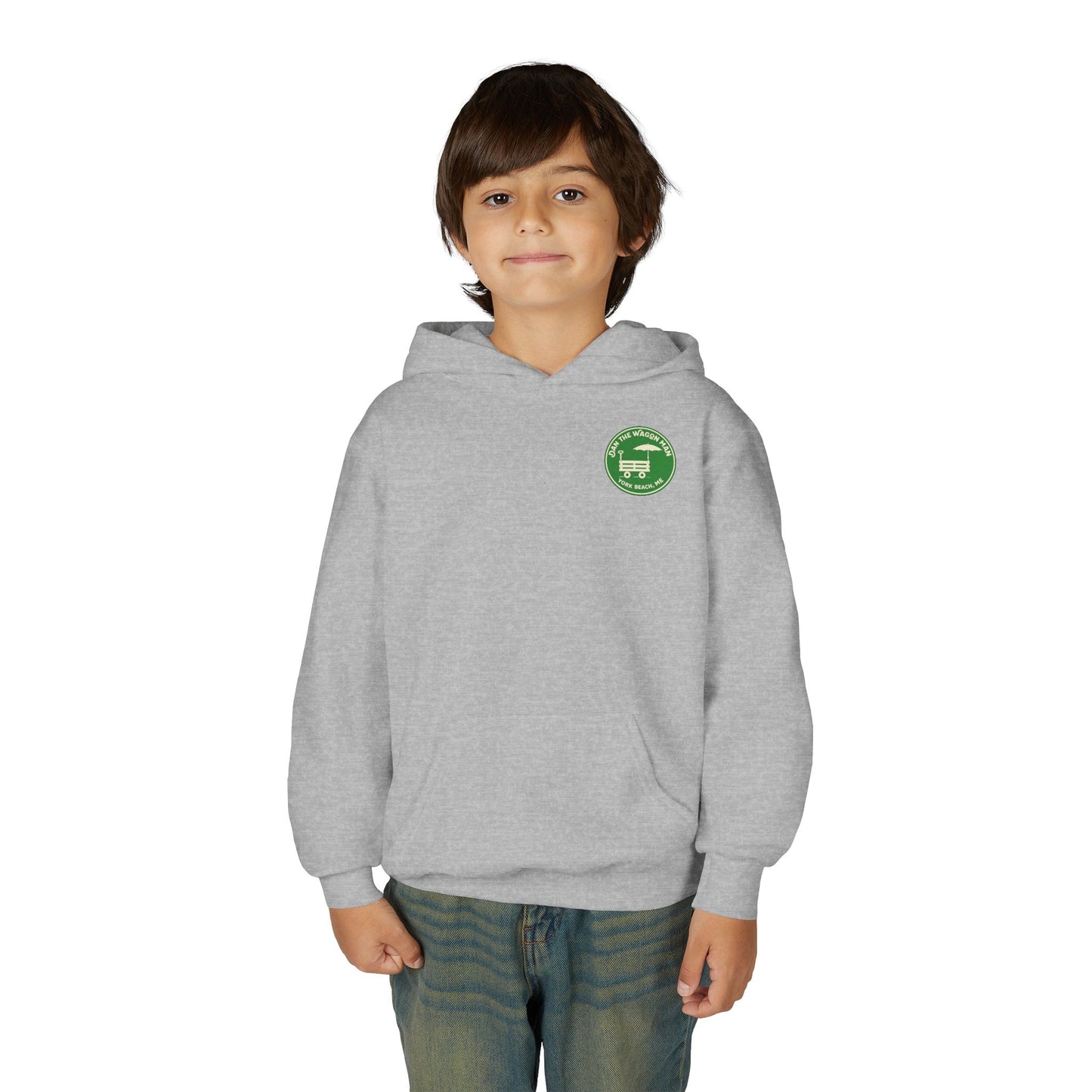 Youth Hoodie - 'Join the Wagon Man' York Beach, ME Logo Pullover