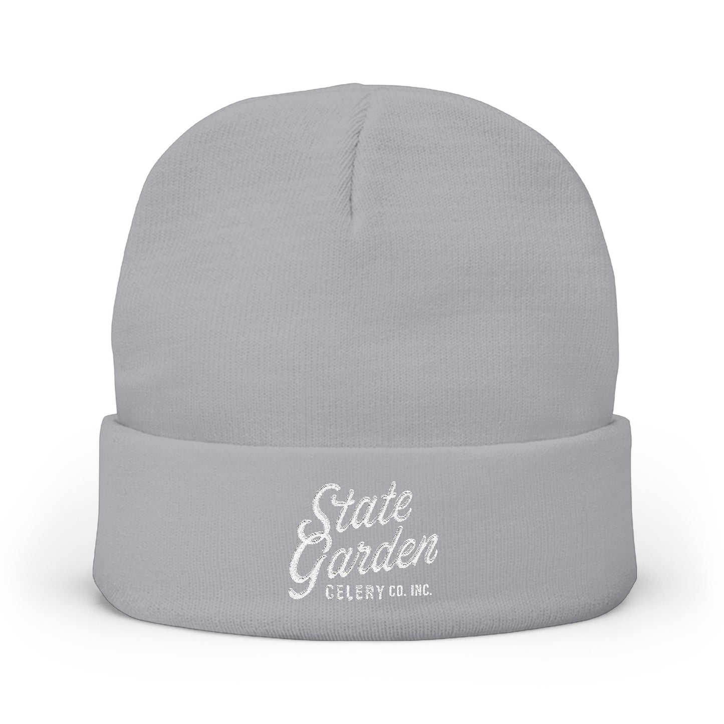 Embroidered 'State Garden' Knit Beanie – Cozy Winter Cuffed Hat