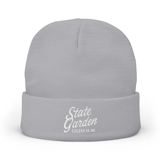 Embroidered 'State Garden' Knit Beanie – Cozy Winter Cuffed Hat