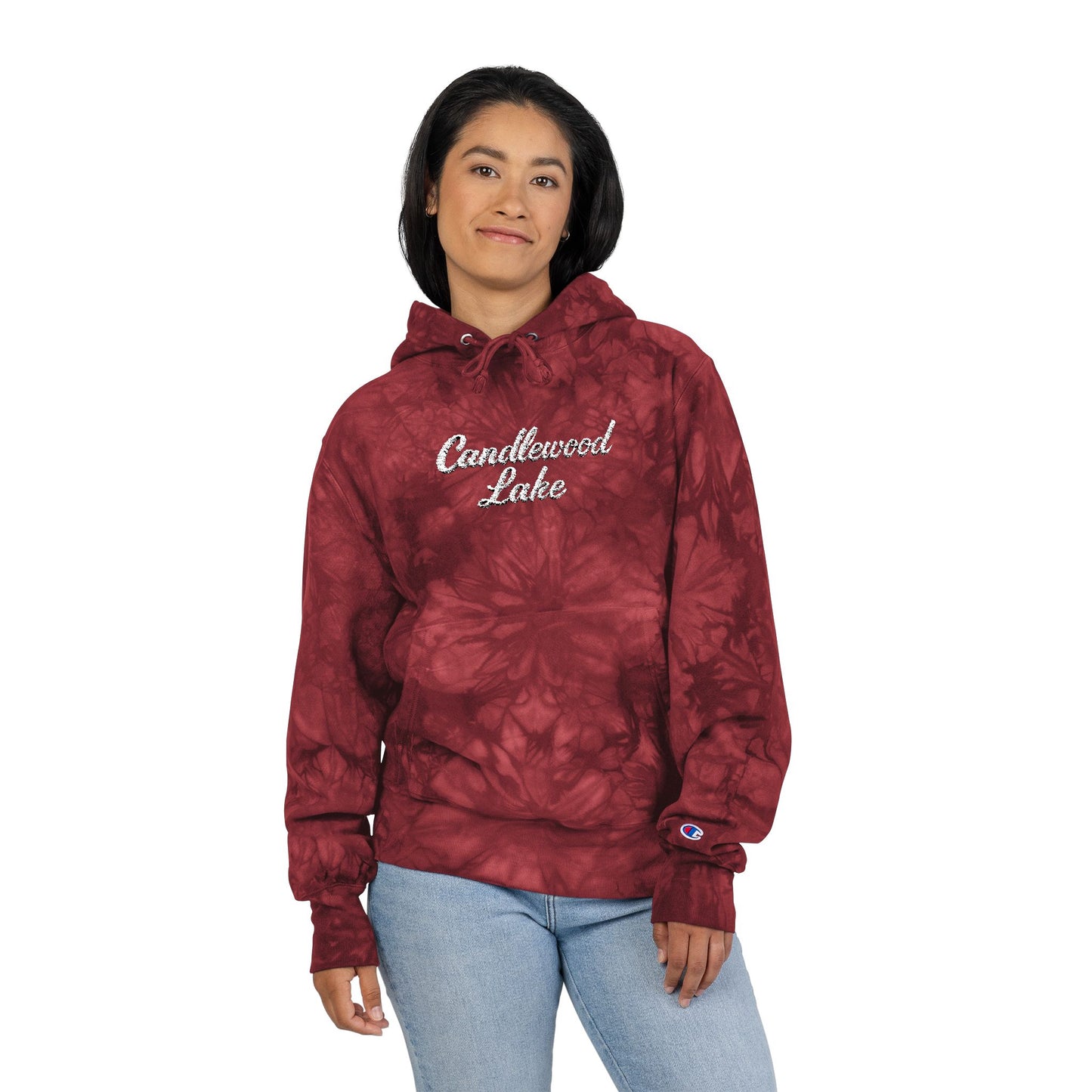 Unisex Tie-Dye Hoodie with Embroidery, Cozy Hoodie, Casual Wear, Perfect Gift, Festival Apparel, Lakeside Style