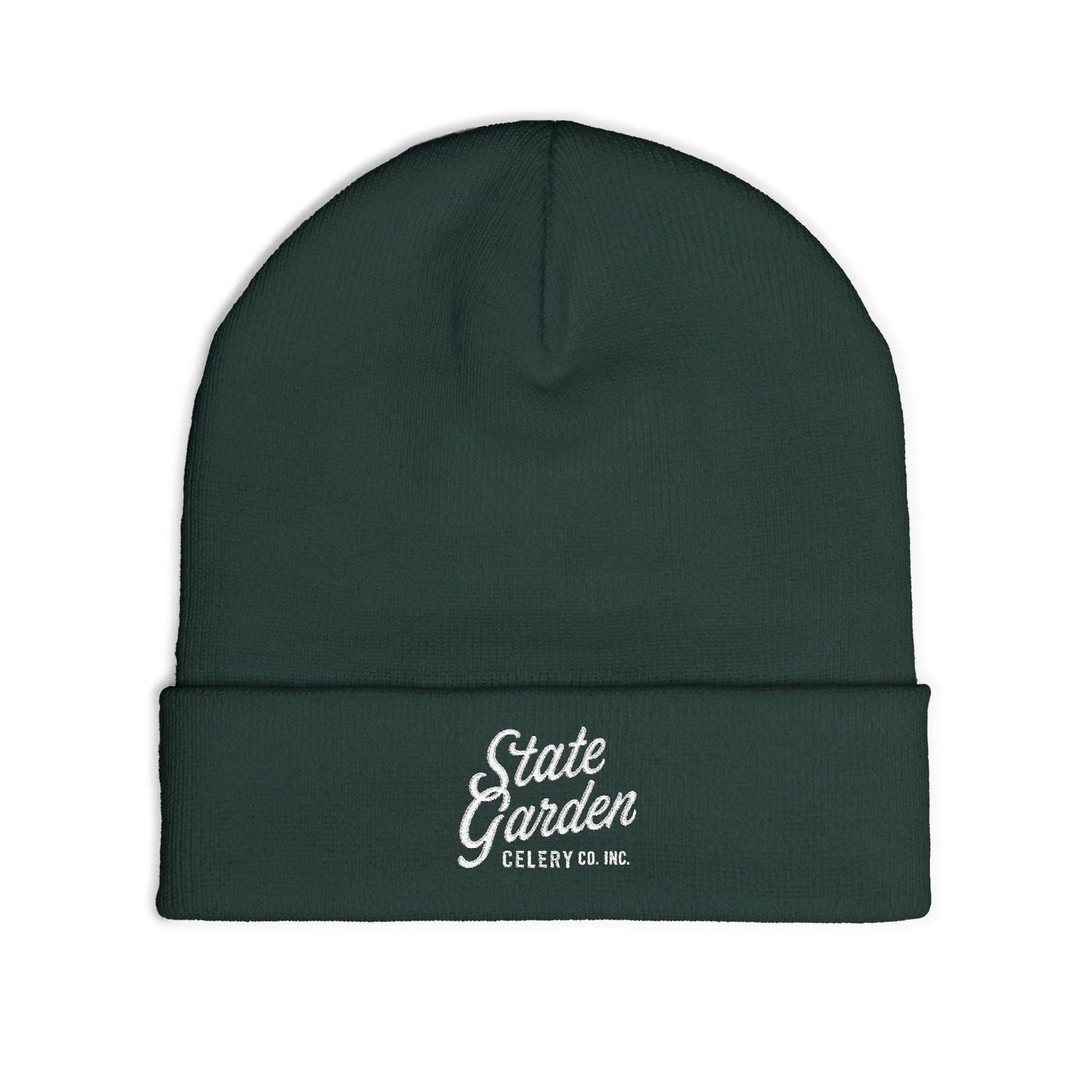Embroidered 'State Garden' Knit Beanie – Cozy Winter Cuffed Hat