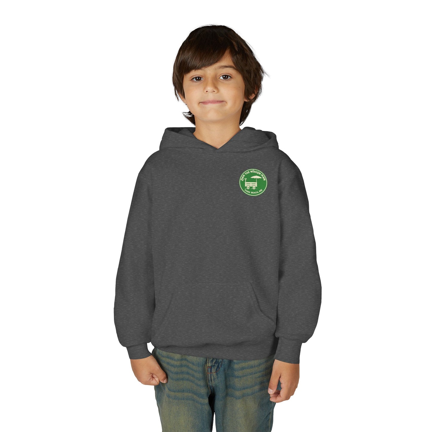 Youth Hoodie - 'Join the Wagon Man' York Beach, ME Logo Pullover