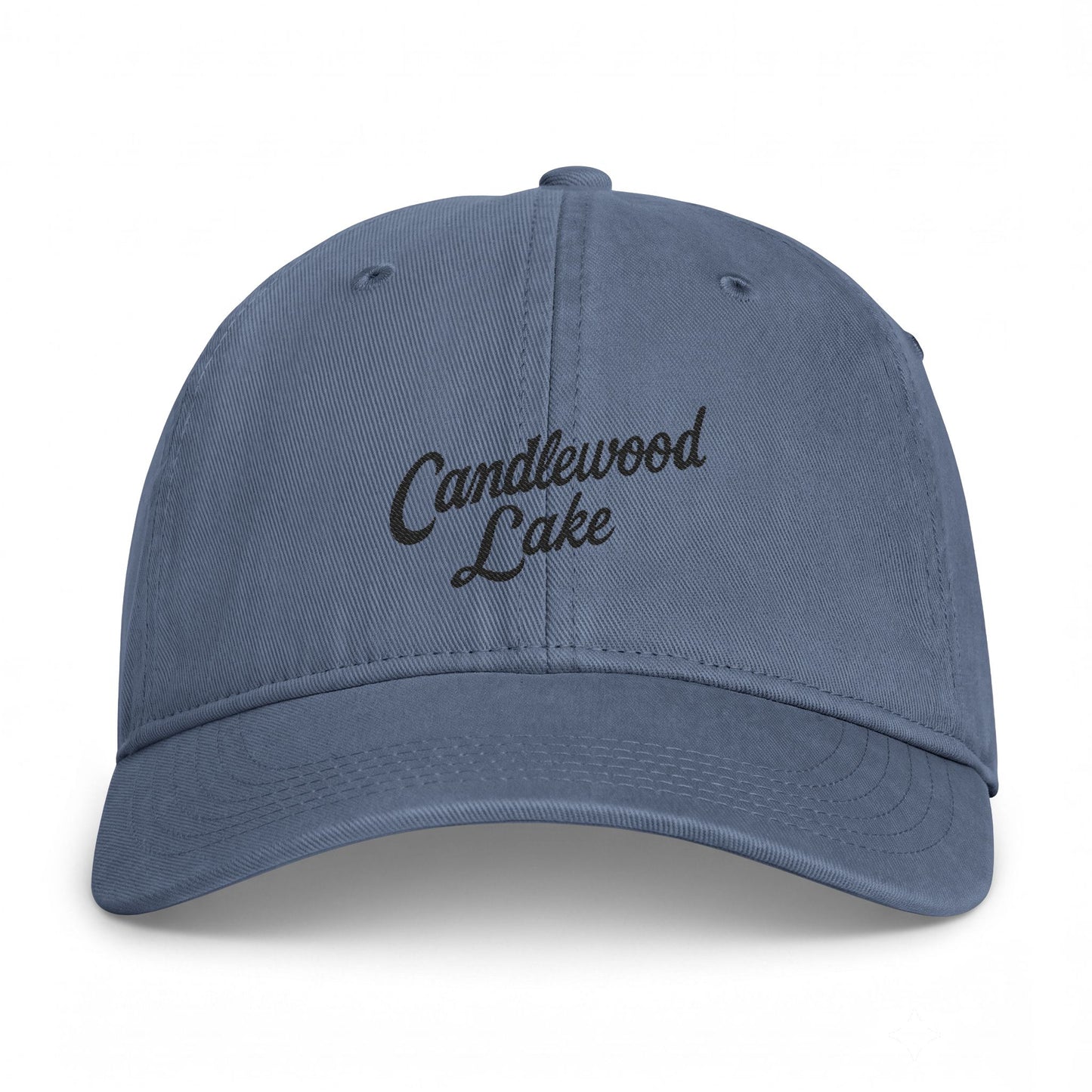 Candlewood Lake Embroidered Baseball Cap — Coastal Washed Casual Hat