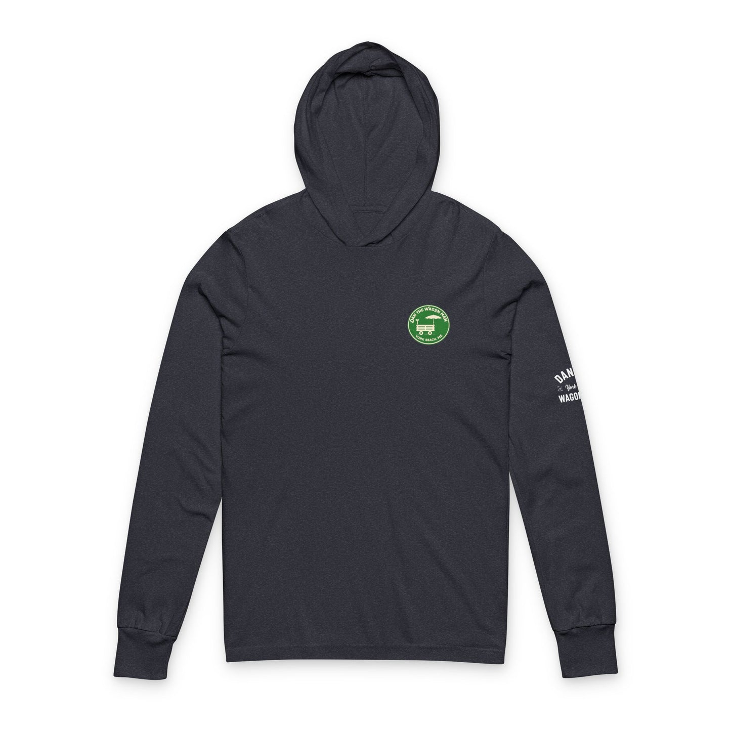Hooded Long Sleeve Tee — "On The Wagon Man" Fork Beach, ME Logo