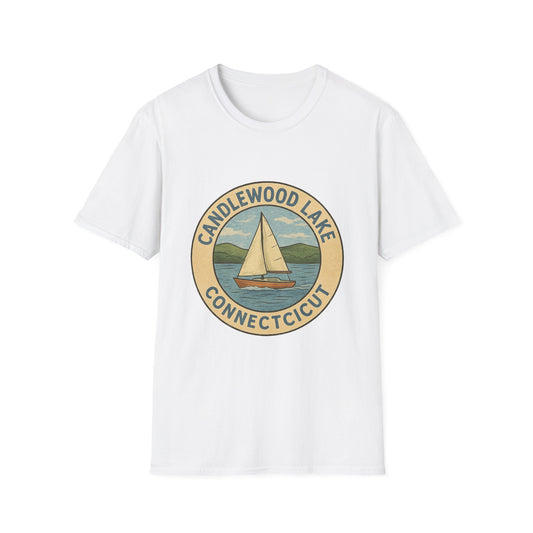 Candlewood Lake Adventure T-Shirt | Vintage Boating Tee, Perfect for Summer, Lake House Gift, Travel Souvenir, Unisex Softstyle Shirt
