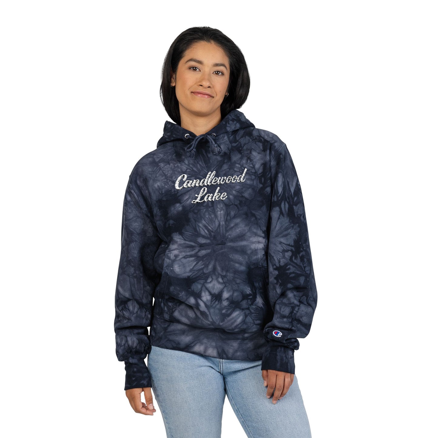 Unisex Tie-Dye Hoodie with Embroidery, Cozy Hoodie, Casual Wear, Perfect Gift, Festival Apparel, Lakeside Style