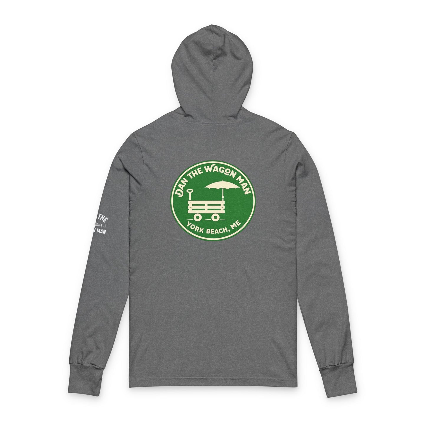 Hooded Long Sleeve Tee — "On The Wagon Man" Fork Beach, ME Logo