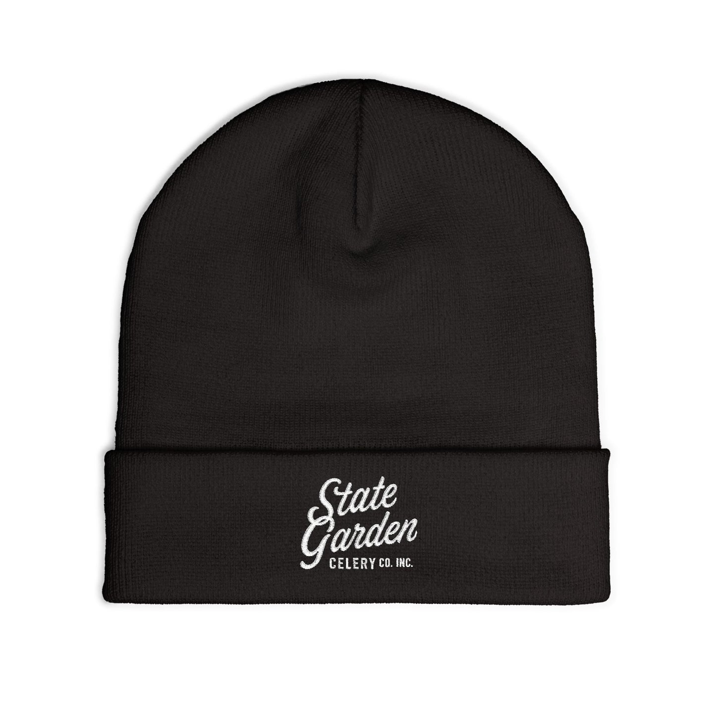 Embroidered 'State Garden' Knit Beanie – Cozy Winter Cuffed Hat