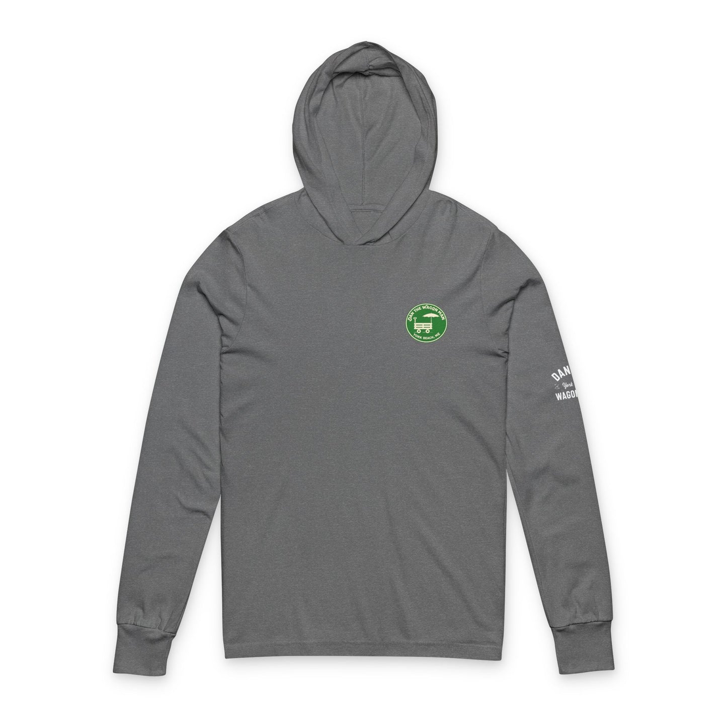 Hooded Long Sleeve Tee — "On The Wagon Man" Fork Beach, ME Logo