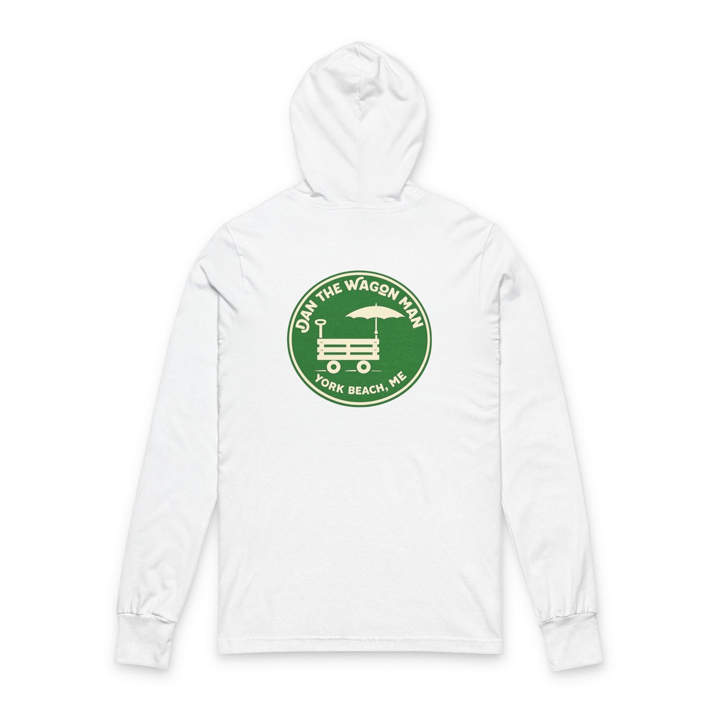 Hooded Long Sleeve Tee — "On The Wagon Man" Fork Beach, ME Logo
