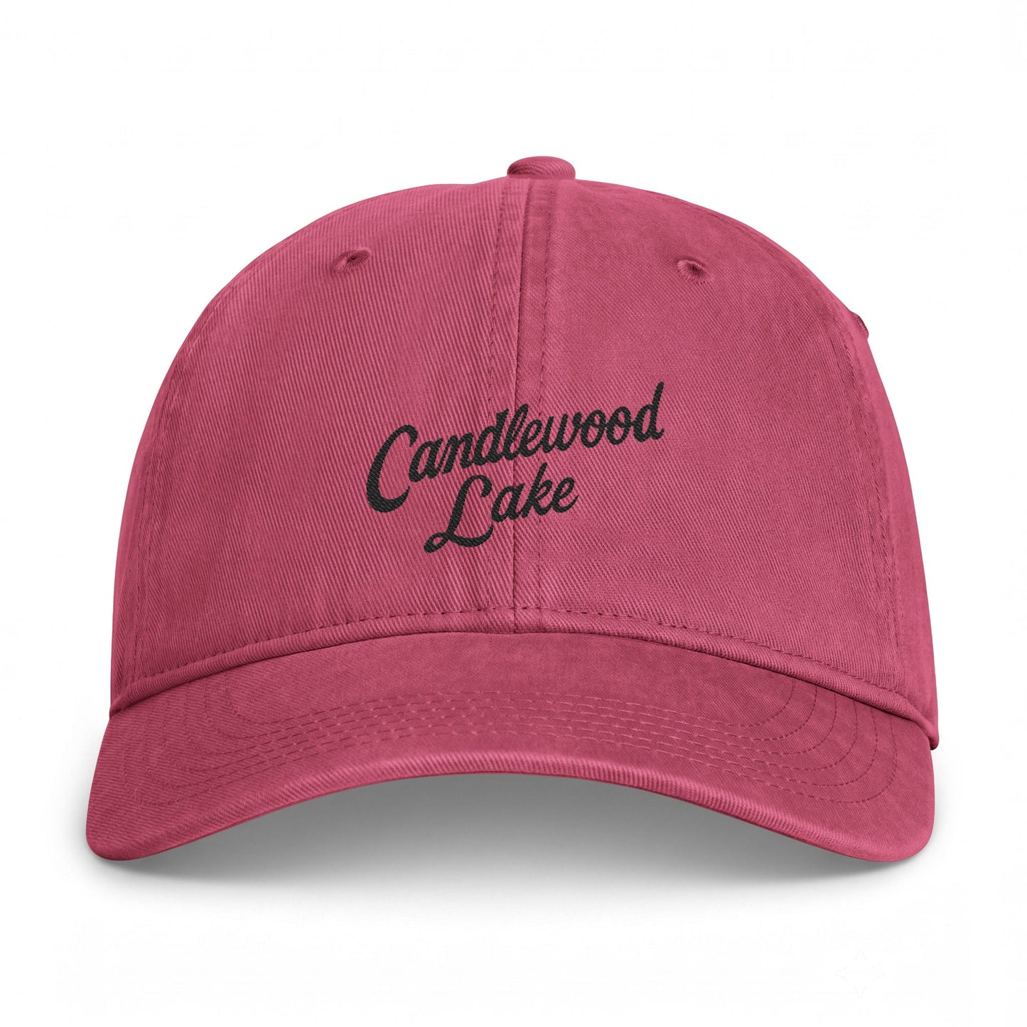 Candlewood Lake Embroidered Baseball Cap — Coastal Washed Casual Hat