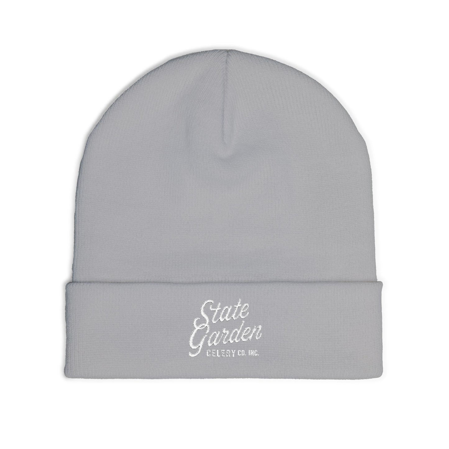 Embroidered 'State Garden' Knit Beanie – Cozy Winter Cuffed Hat