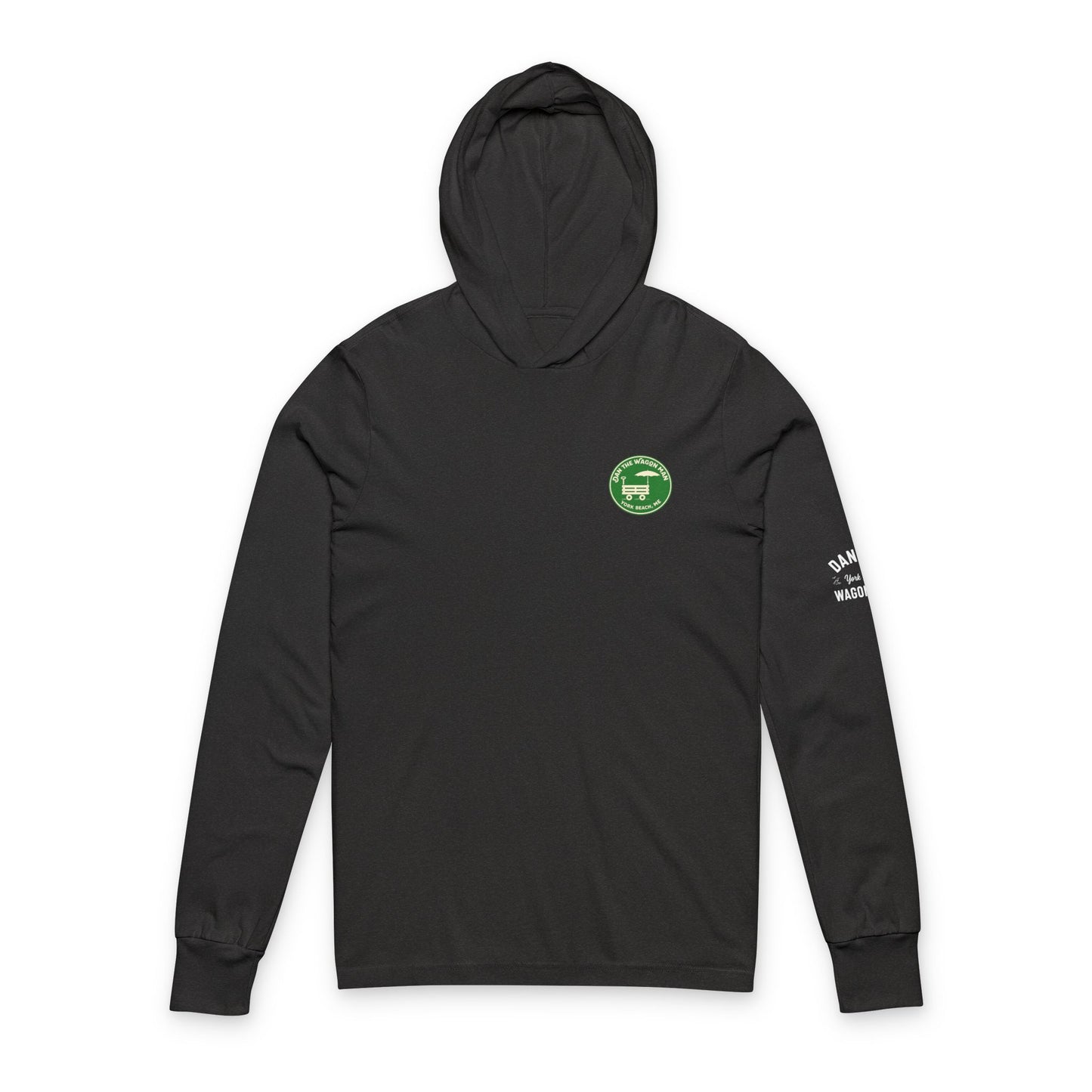 Hooded Long Sleeve Tee — "On The Wagon Man" Fork Beach, ME Logo