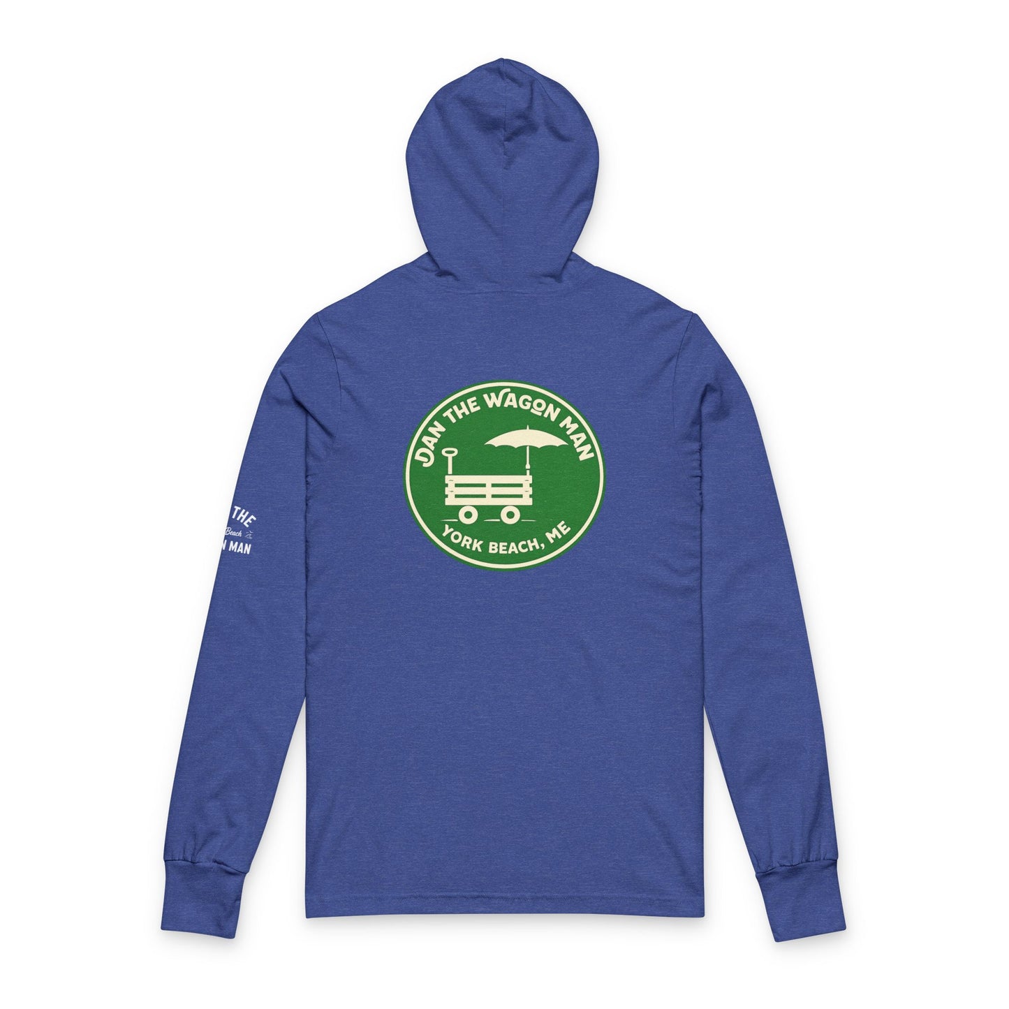 Hooded Long Sleeve Tee — "On The Wagon Man" Fork Beach, ME Logo