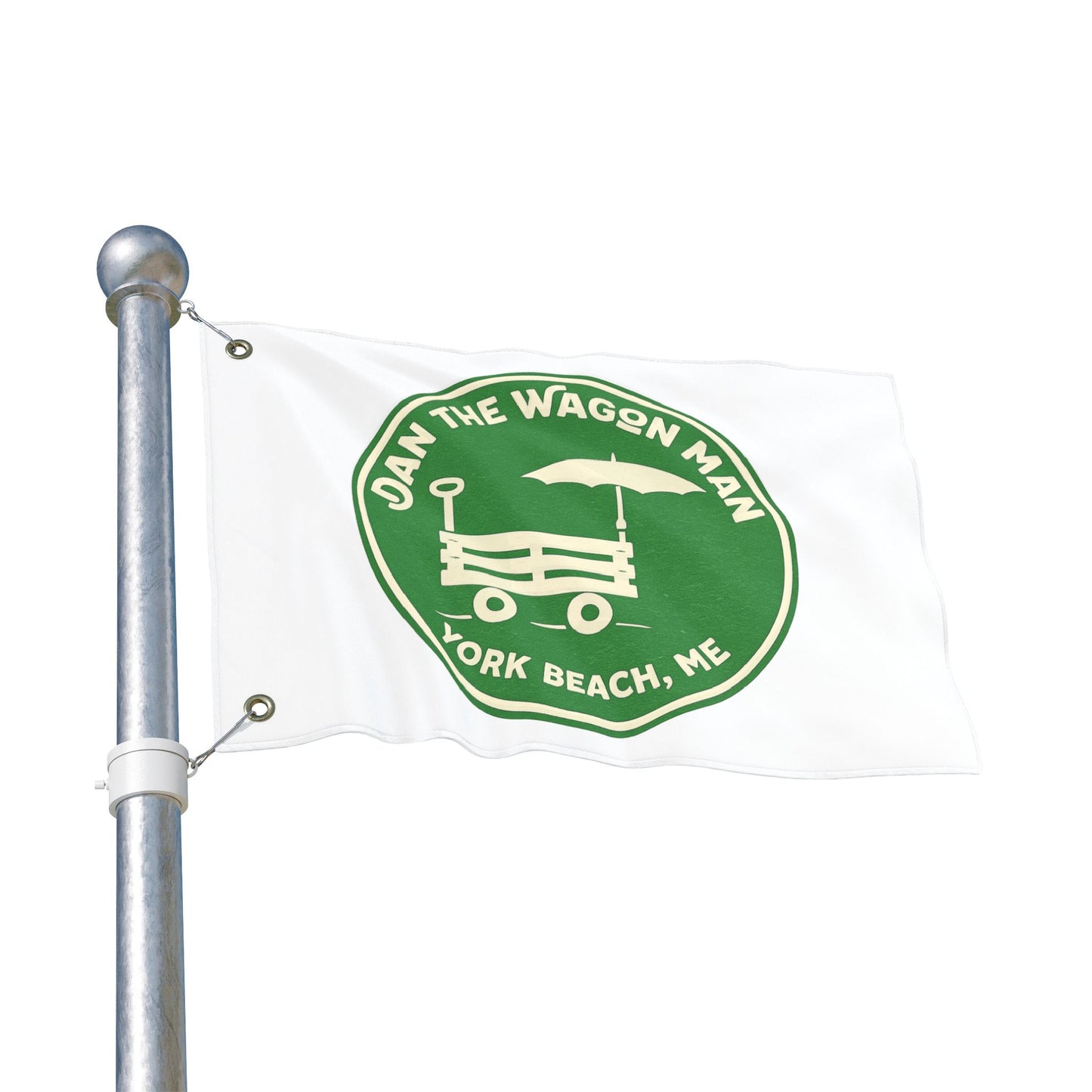 Double-Sided Flag — "Dan The Wagon Man" York Beach, ME Beach Flag